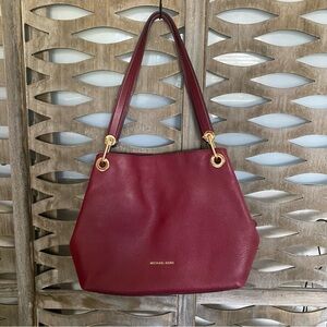 Michael Kors Burgundy Leather Tote Bag